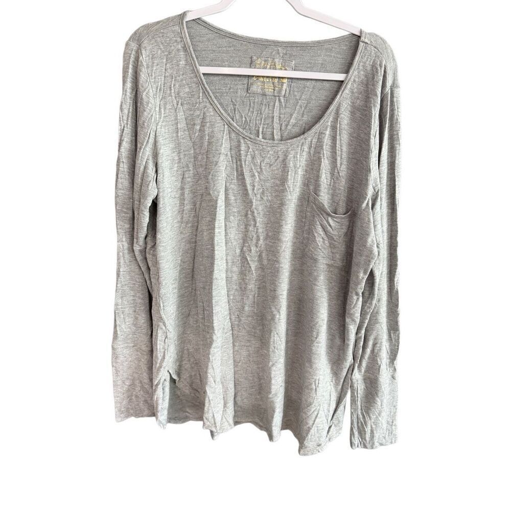 Lilly Pulitzer Womens Grey Luxletic Scoop Neck Long Sleeve Top Size XL